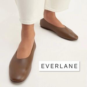 NEW Everlane The Day Glove Cocoa Brown 5.5 Leather Ballet Flats Minimalist Shoes